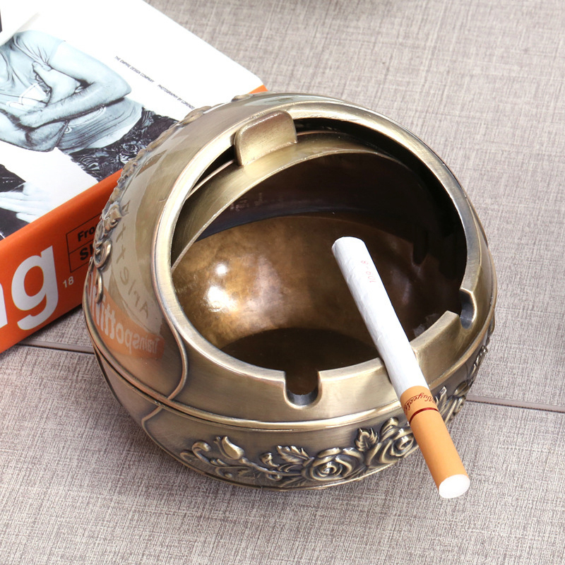 Vape Decoration - Yeni··Metal Küllük Rüzgar Geçirmez Vintage Kapaklı